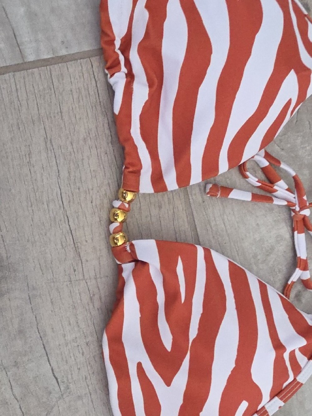 NWOT Brown and White Zebra Print Bikini Set - Picture 5 of 7